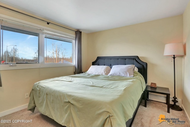 bedroom featuring baseboards and carpet flooring