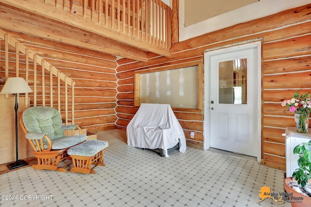 interior space with log walls