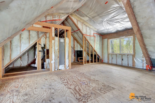 view of unfinished attic