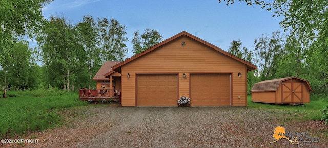 view of garage