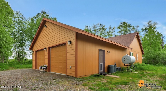 view of garage