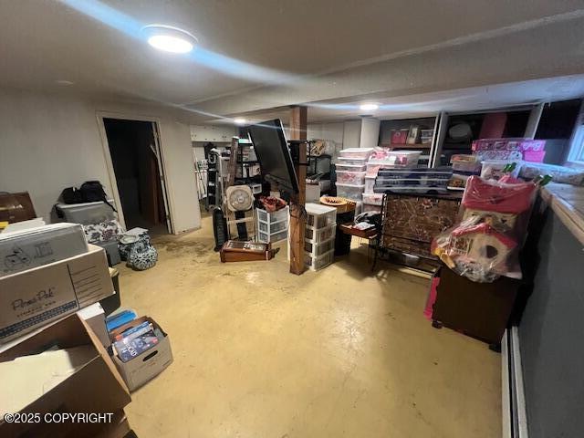 view of finished basement