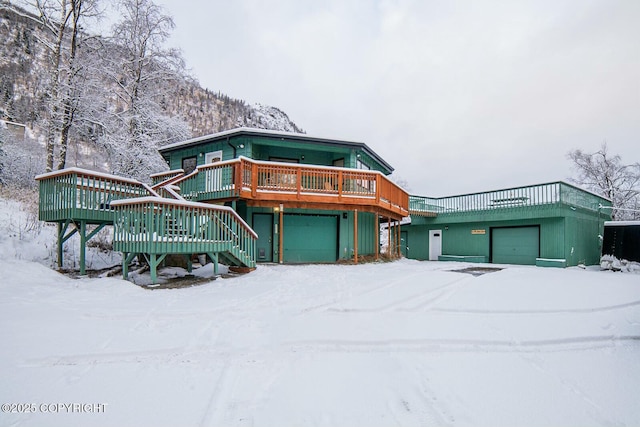 view of front of property with a deck