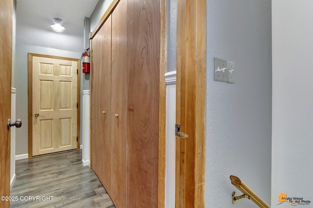 hall featuring wood-type flooring