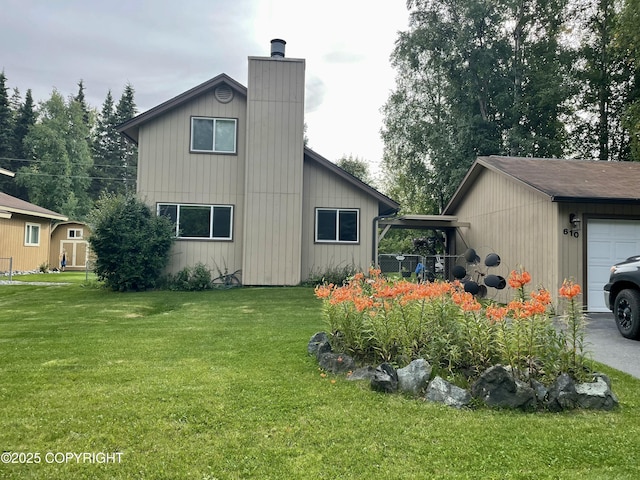 view of home's exterior with a yard