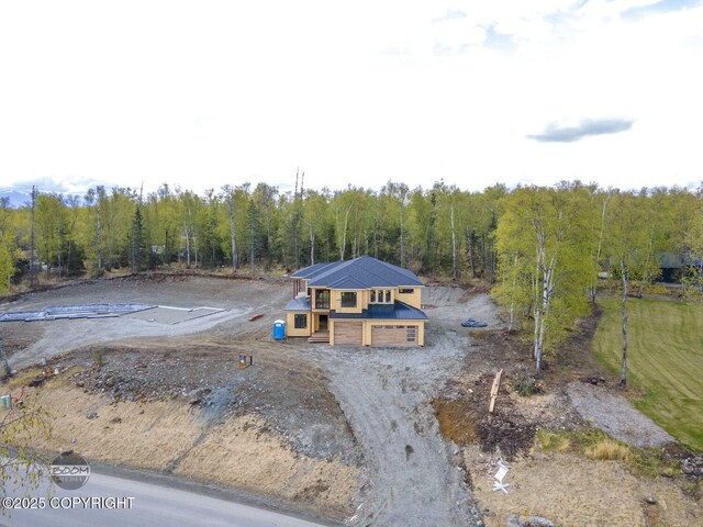 1690 W Valley Ridge Dr, Wasilla, AK 99654 - aerial view of property and surrounding area with a forest