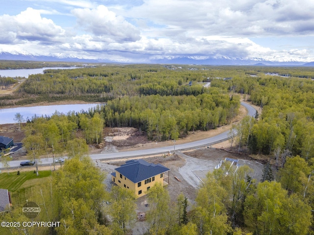 1690 W Valley Ridge Dr, Wasilla, AK 99654 - aerial view of a heavily wooded area and a large body of water