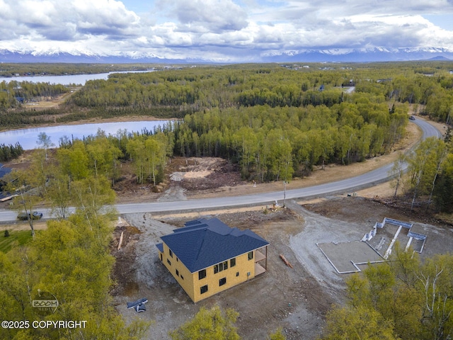 1690 W Valley Ridge Dr, Wasilla, AK 99654 - bird's eye view of a heavily wooded area and a nearby body of water