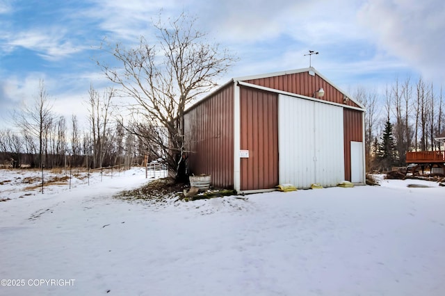 view of snow covered structure