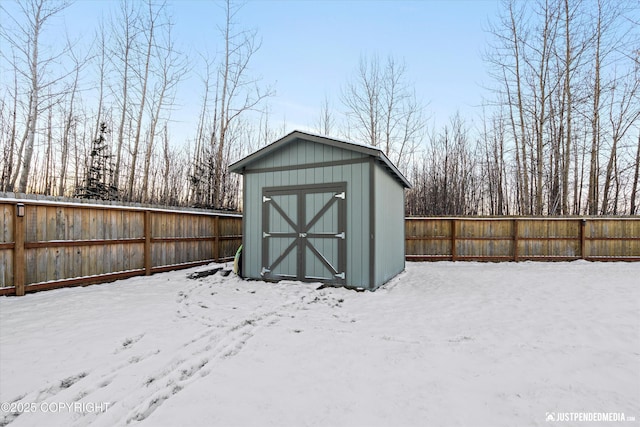 view of snow covered structure