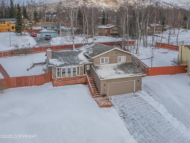 view of snowy aerial view