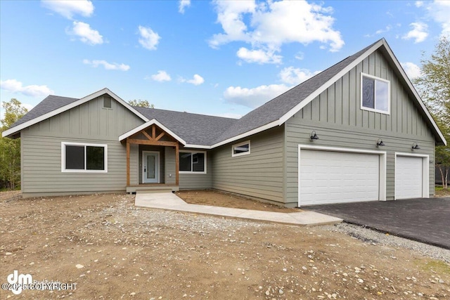 view of front of house with a garage