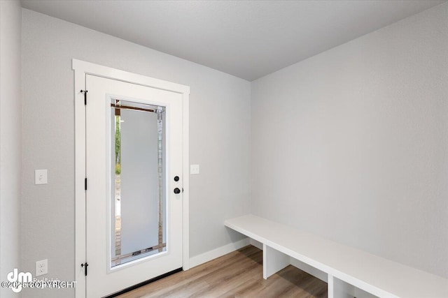 interior space with light hardwood / wood-style floors