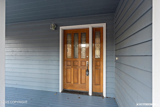 view of doorway to property