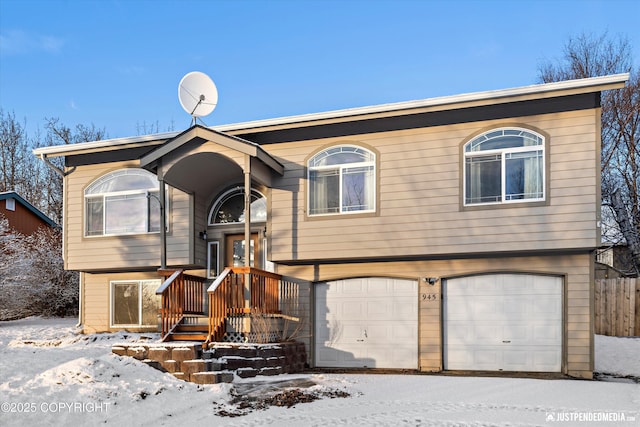 raised ranch with a garage