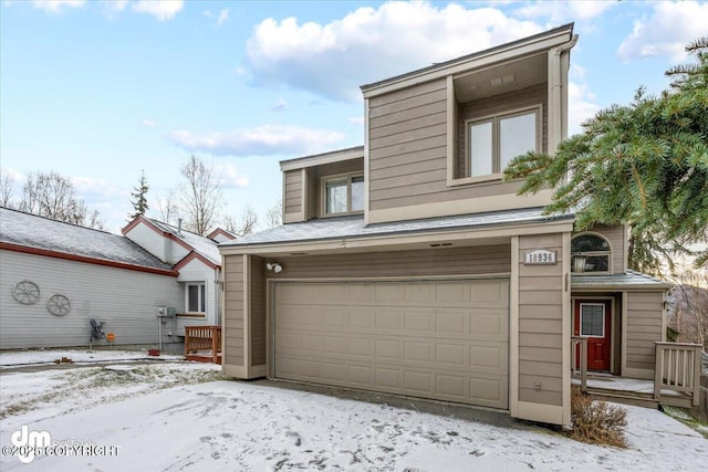 view of front of property featuring a garage