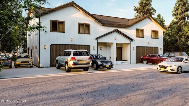 view of front facade featuring a garage