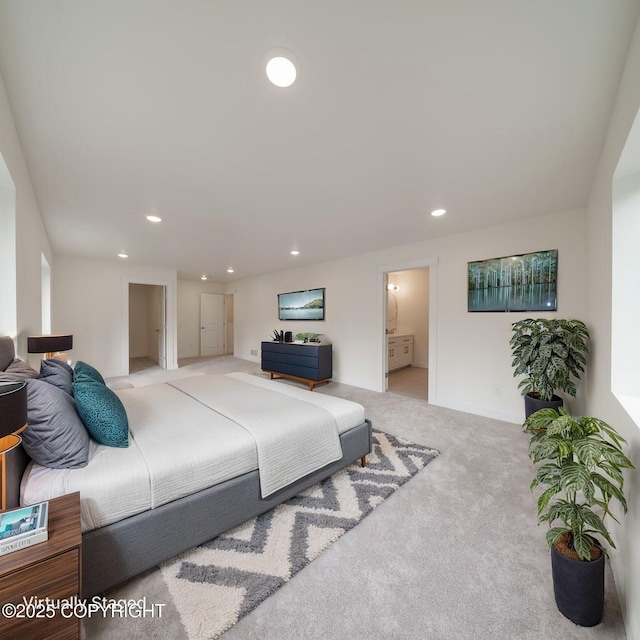 445 Idaho St, Anchorage, AK 99504 - bedroom featuring recessed lighting, carpet flooring, and ensuite bath