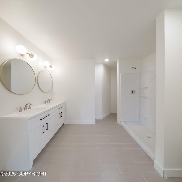 445 Idaho St, Anchorage, AK 99504 - bathroom with double vanity and a shower