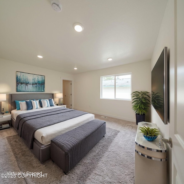 445 Idaho St, Anchorage, AK 99504 - bedroom featuring light colored carpet and recessed lighting