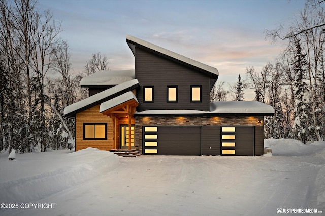 modern home with a garage