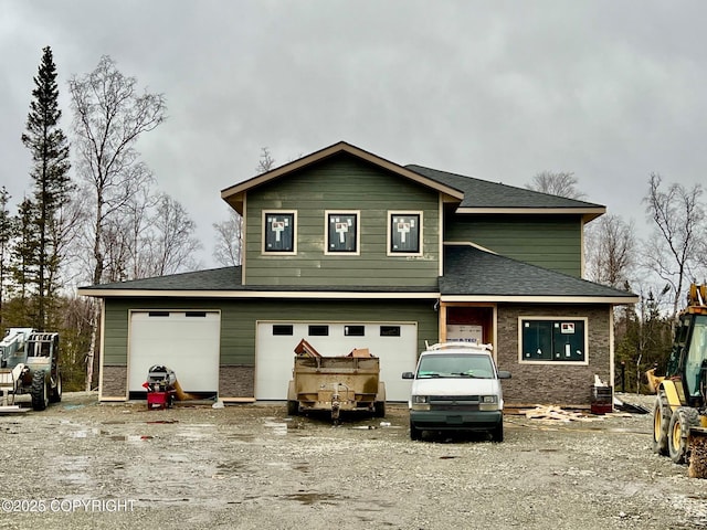 view of front of house with a garage