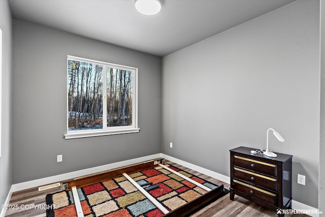 bedroom with wood-type flooring