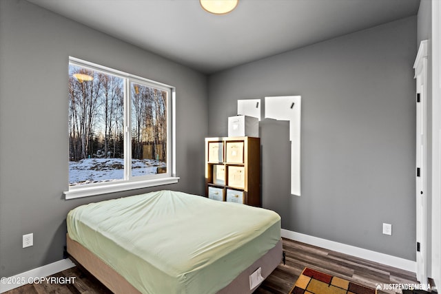 bedroom featuring dark wood-type flooring