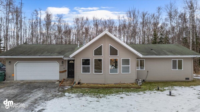 view of front of house with a garage