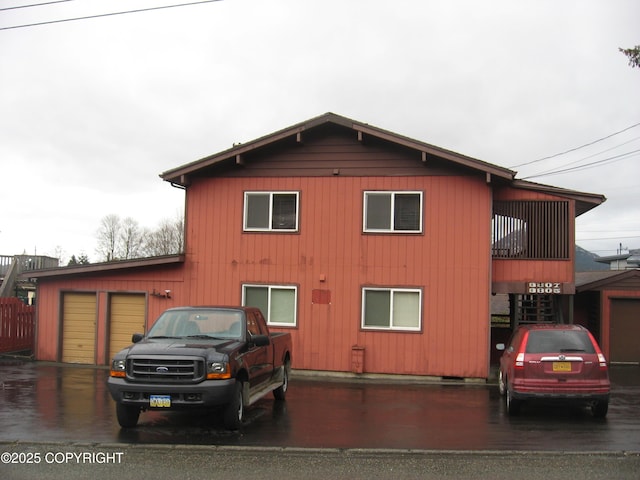 exterior space with a garage