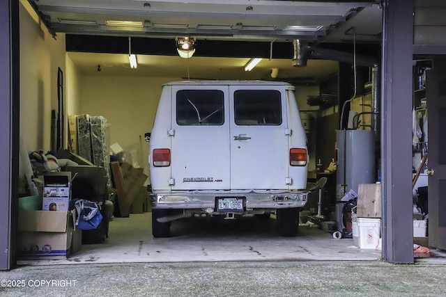 garage with water heater