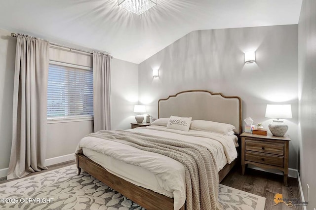 bedroom with wood-type flooring