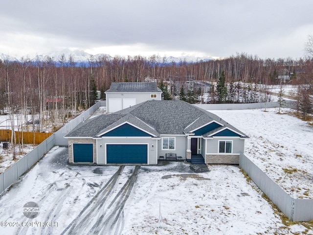 view of front of house with a garage