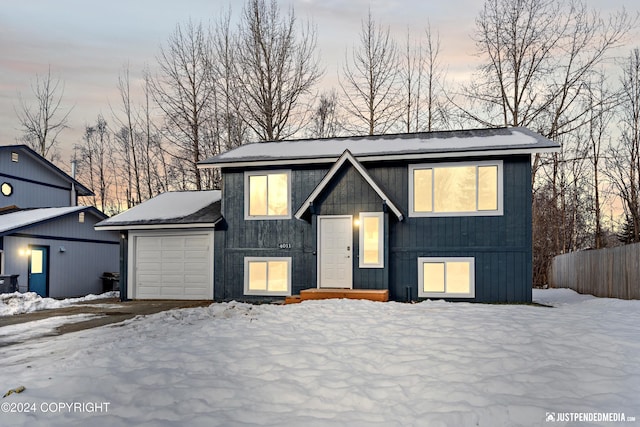 view of front of home featuring a garage