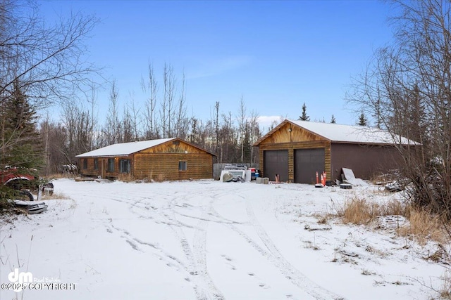 exterior space featuring a garage