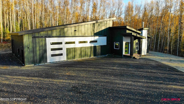 view of outbuilding featuring a garage