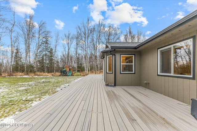 deck featuring a playground