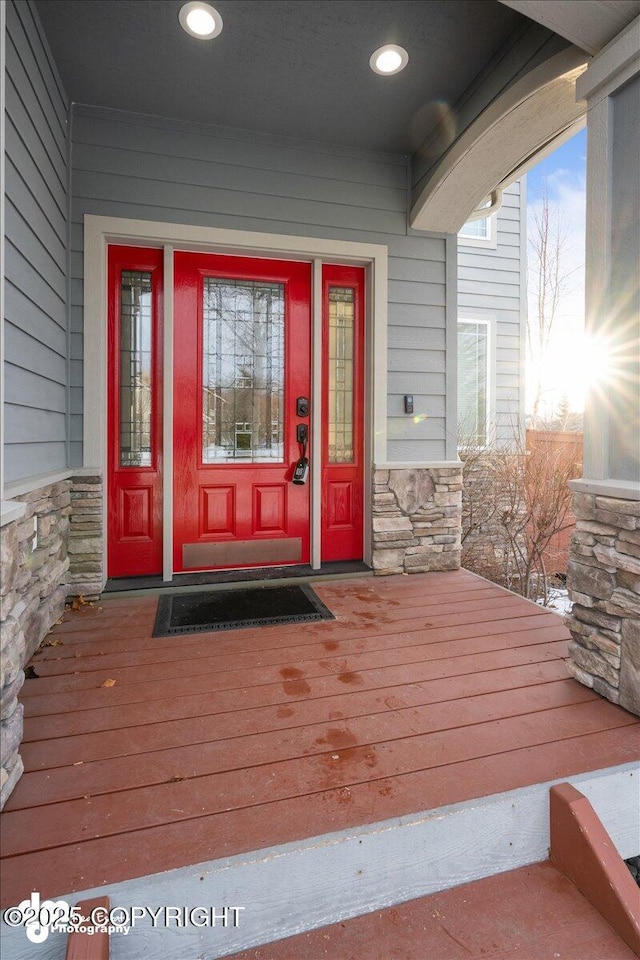 property entrance with a porch