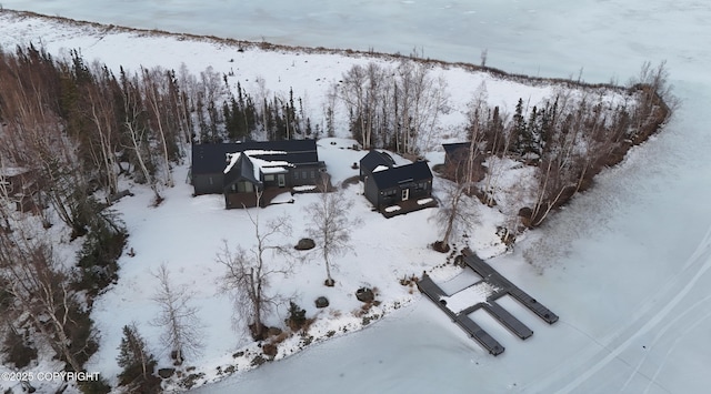 view of snowy aerial view