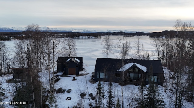 property view of water featuring a mountain view