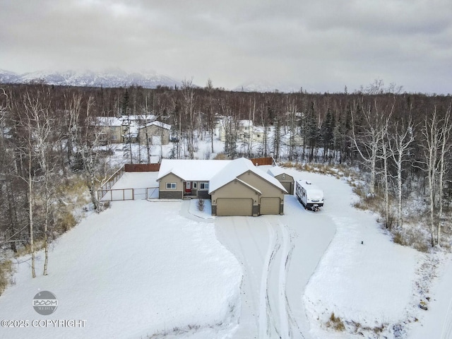 view of snowy aerial view