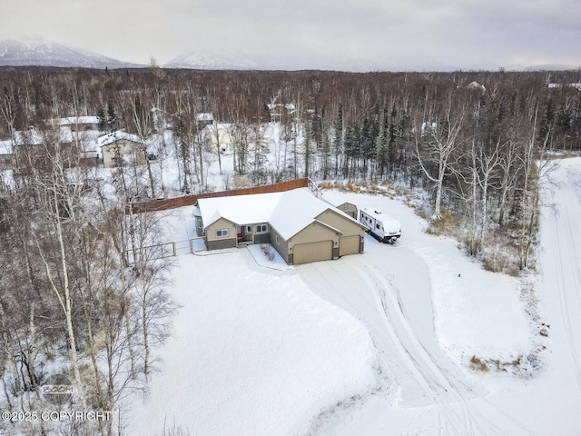 view of snowy aerial view