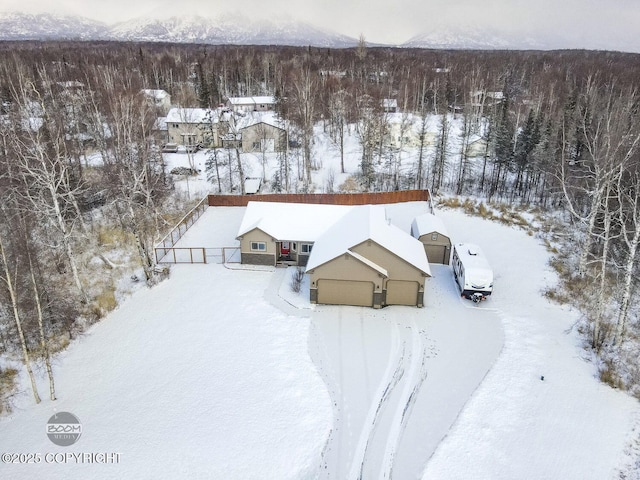 view of snowy aerial view