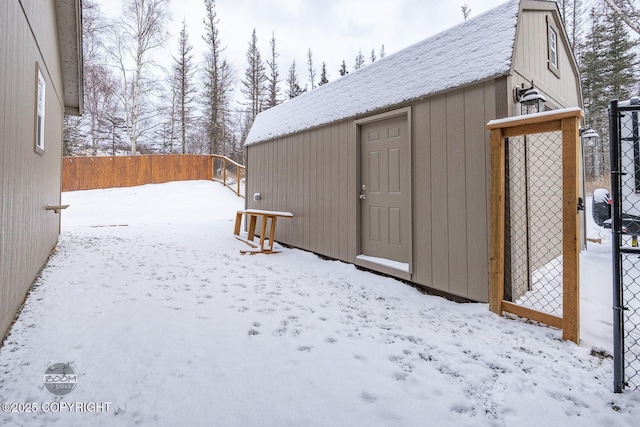 view of snow covered structure