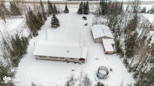 view of snowy aerial view