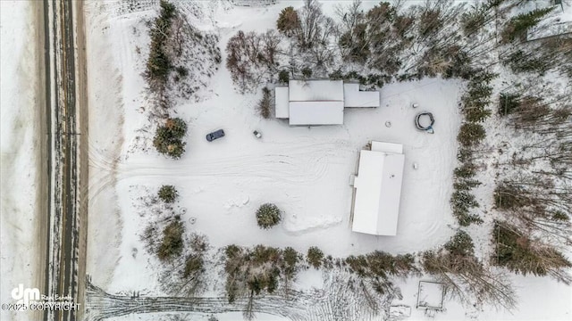 view of snowy aerial view