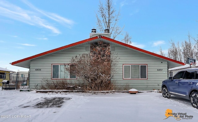 view of snowy exterior