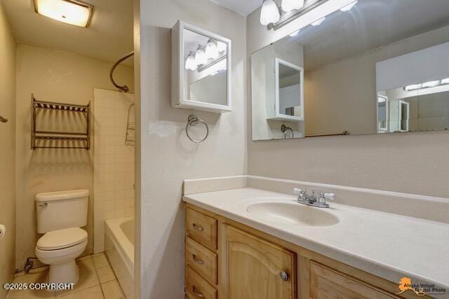 7750 Boundary Ave # A3, Anchorage, AK 99504 - full bathroom featuring vanity, tile patterned floors, and  shower combination