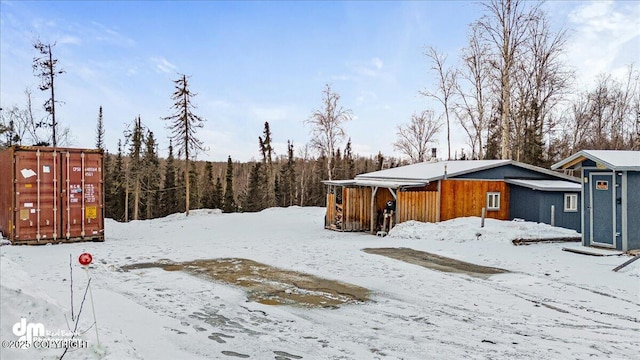 view of snowy yard