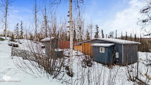 view of snow covered structure